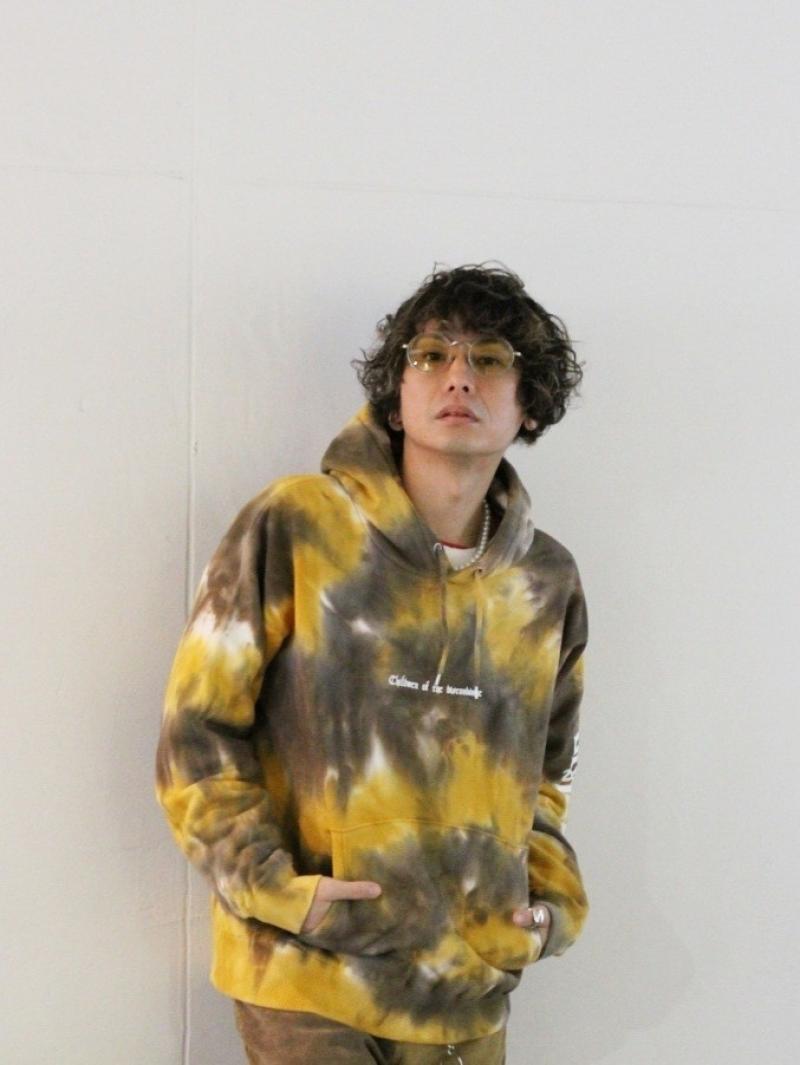 children of the discordance(ɥ󥪥֥ǥ) HAND DYEING & LOGO PRINT HOODIE COTDCS-232C(YEL)! 