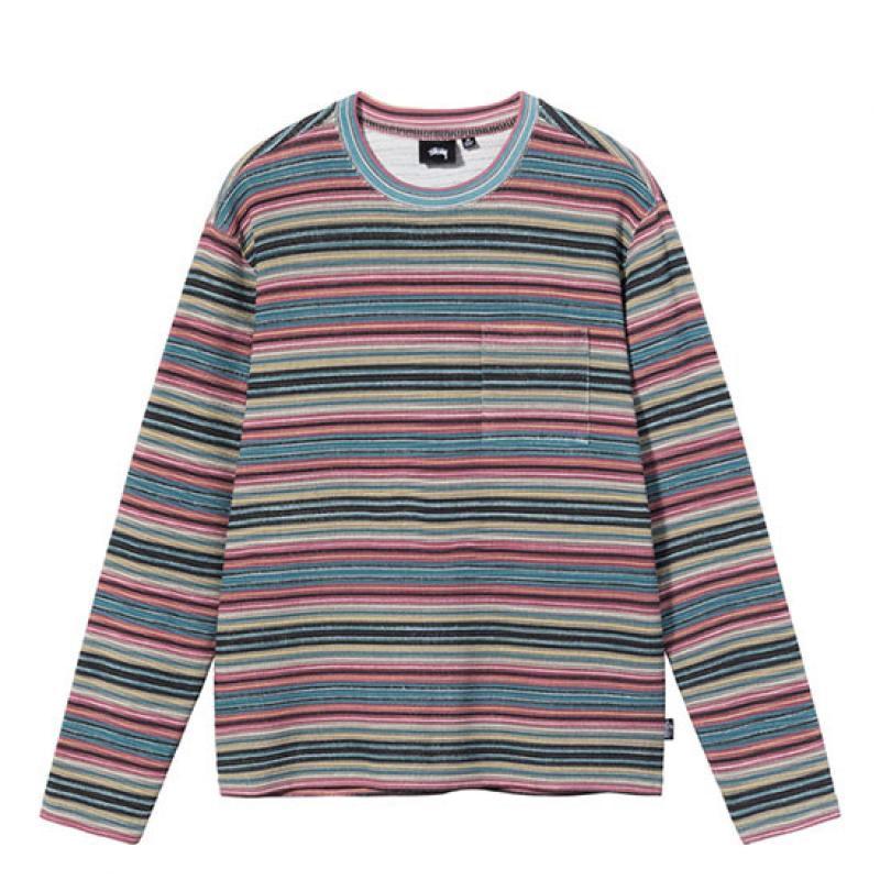 Stussy Printed Multi Stripe Ls Crew