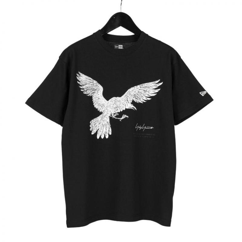 Yohji Yamamoto pour homme  NEW ERA CROW PRINT SHORT SLEEVES TEE / HG-T94-995