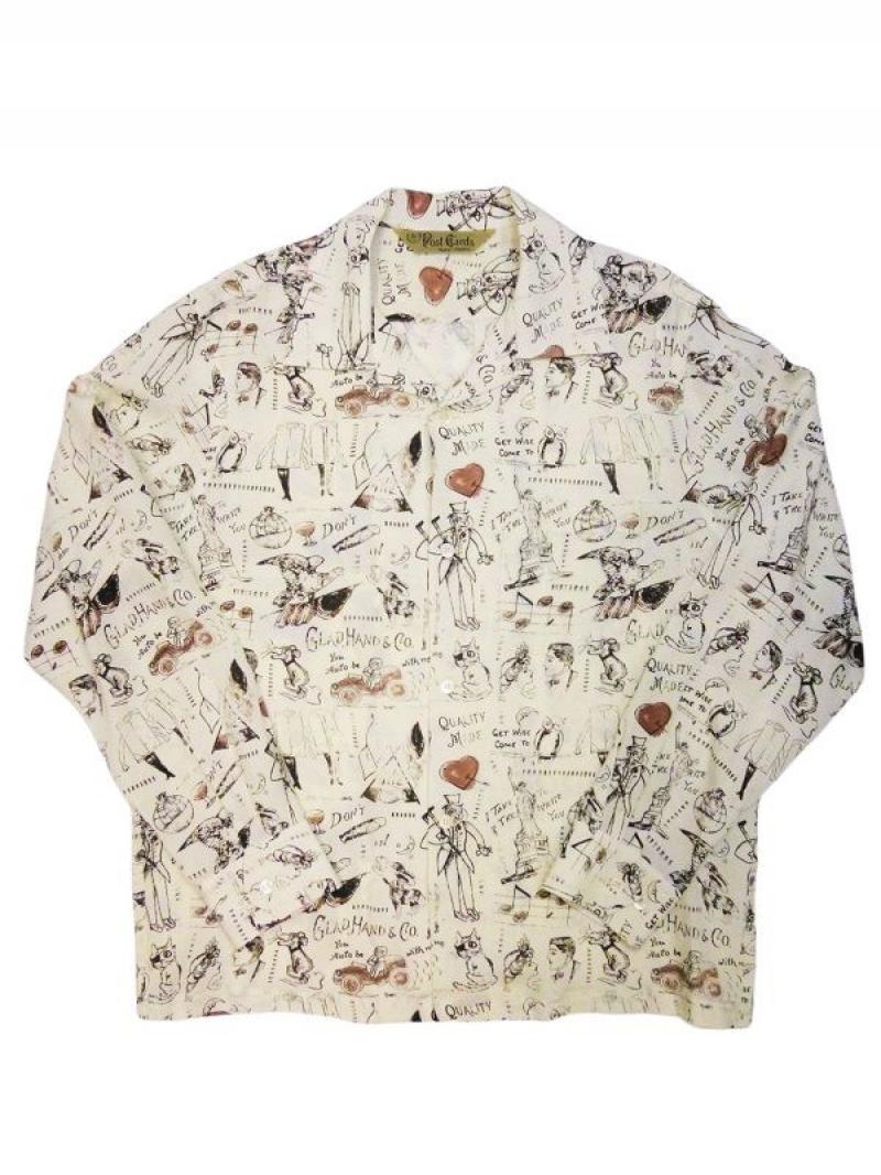GLAD HAND(åɥϥ)GLAD POSTALS HAWAIIAN L/S SHIRTS