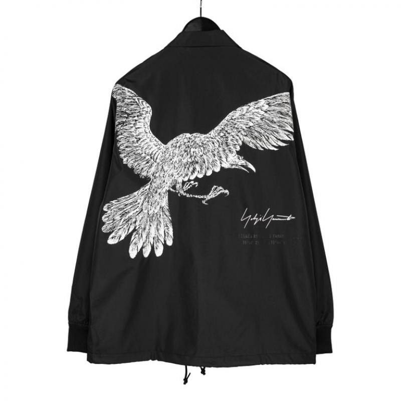 Yohji Yamamoto pour homme  NEW ERA CROW PRINT COACH JACKET / HG-Y90-990