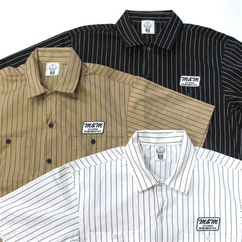 M&M / STRAIPE WORK SHIRT פޤ