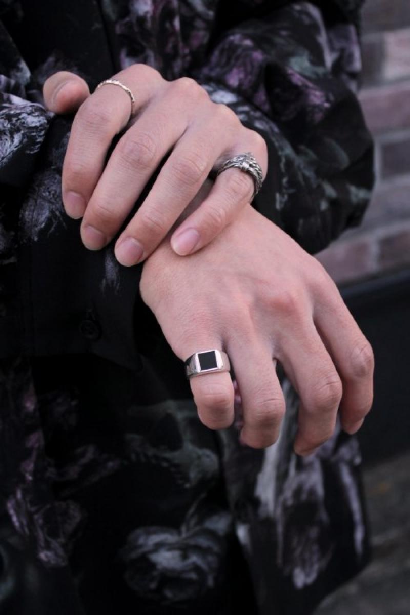 dip [ǥå] square onyx ring<˥>  ˥åȤܤŷХ˥۱μˡѤαᤷС󥰡
