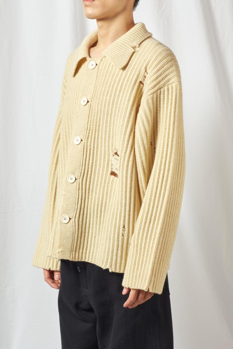 NVRFRGT / RAW WOOL DAMGE cardigan