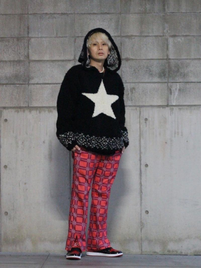 Ĥ鷺Ǥ!SALE40%OFFchildren of the discordance(ɥ󥪥֥ǥ) OVERSIZED STAR MOTIF KNIT HOODIE COTDKN-656(BLK)! 