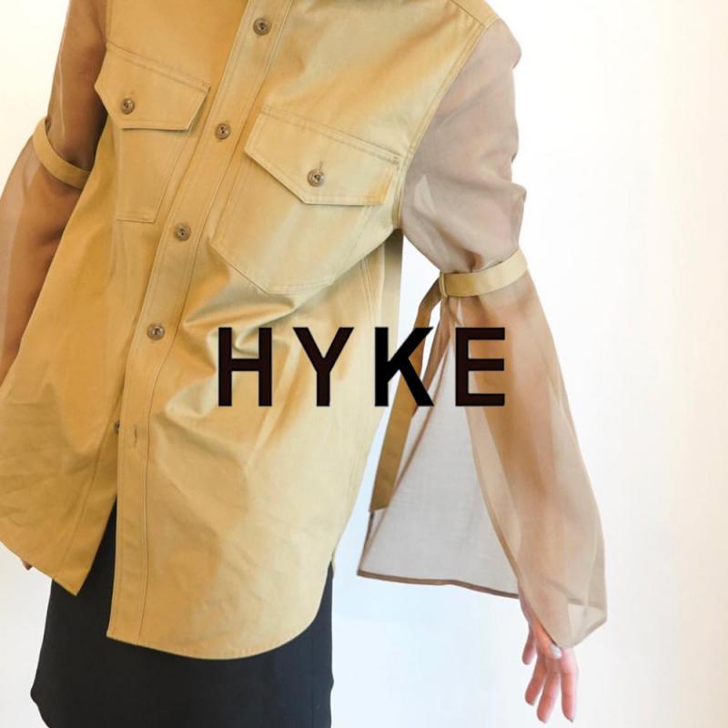 HYKE / ƥ WEATHER MILITARY SHIRT WITH SHEER SLEEVES
