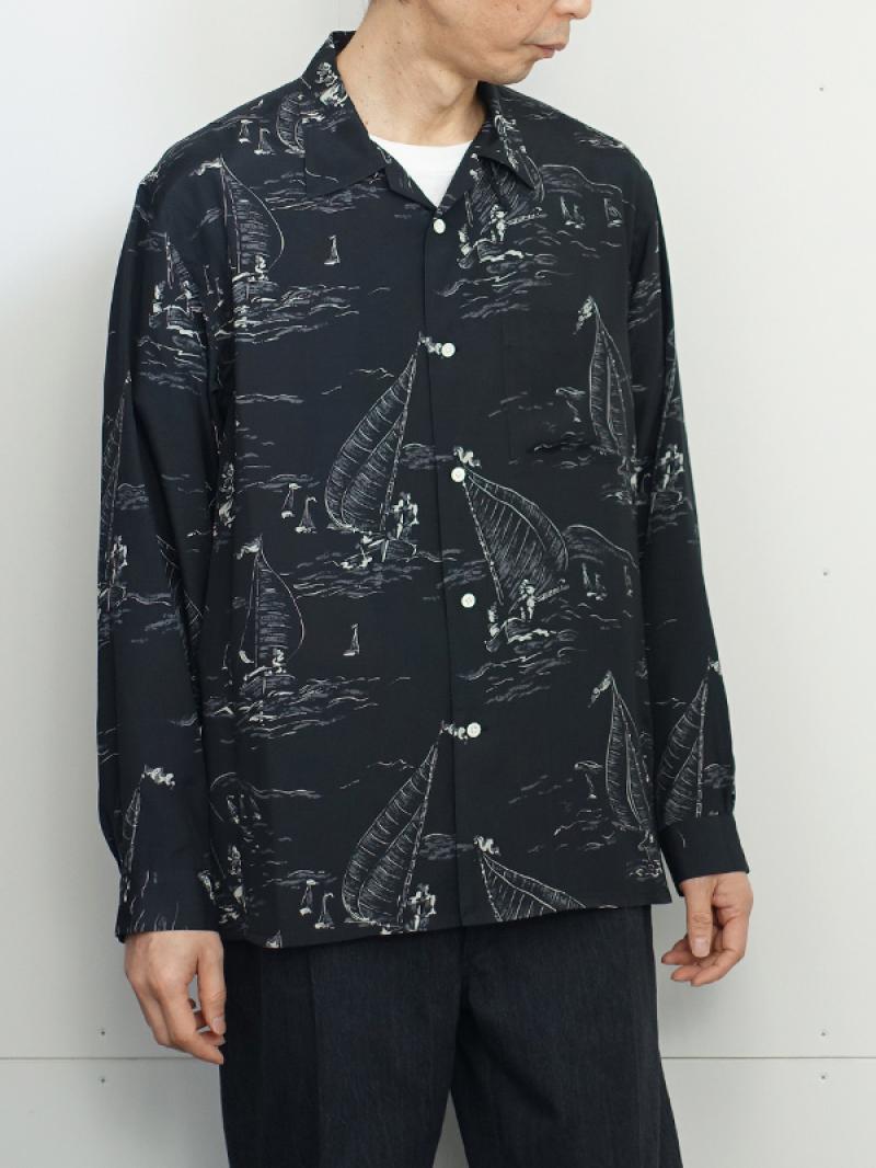 OLD JOEORIGINAL PRINTED OPEN COLLAR SHIRTS MARINE