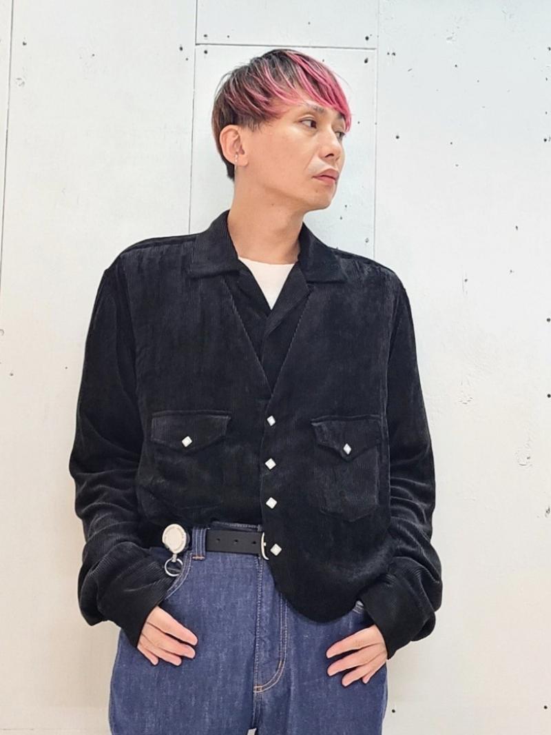 Azuma.() MORISSON'S LAYERED SHIRT 23AH-SH-02A(BLK)! 