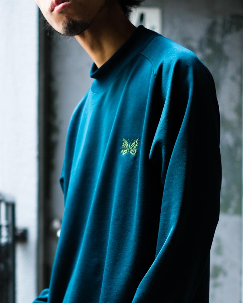 Needles:L/S Mock Neck Tee – C/Pe Bright Jersey