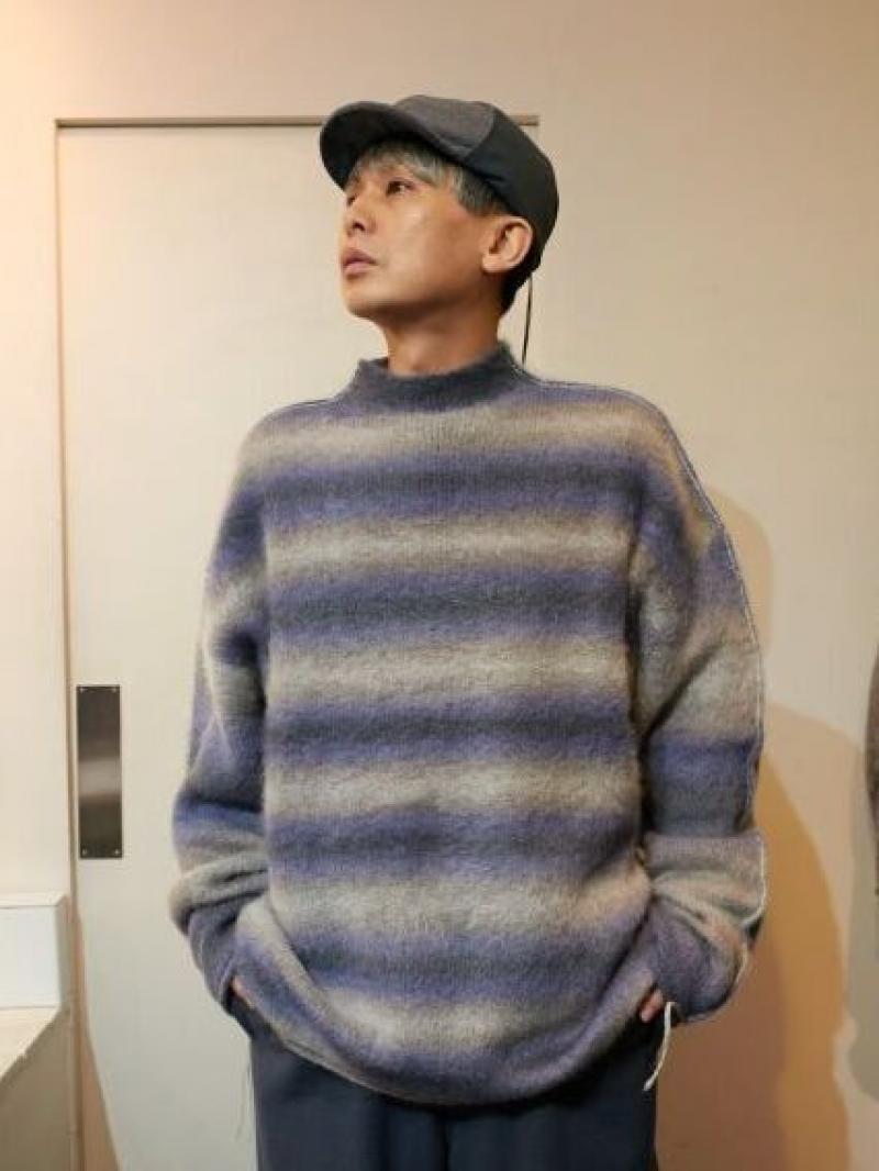 Ĥ鷺Ǥ!KIIT() KIDMOHAIR BLEND GRADETION KNIT MOCK NECK PULLOVER KIP-K59-800 (PURGRY)! 