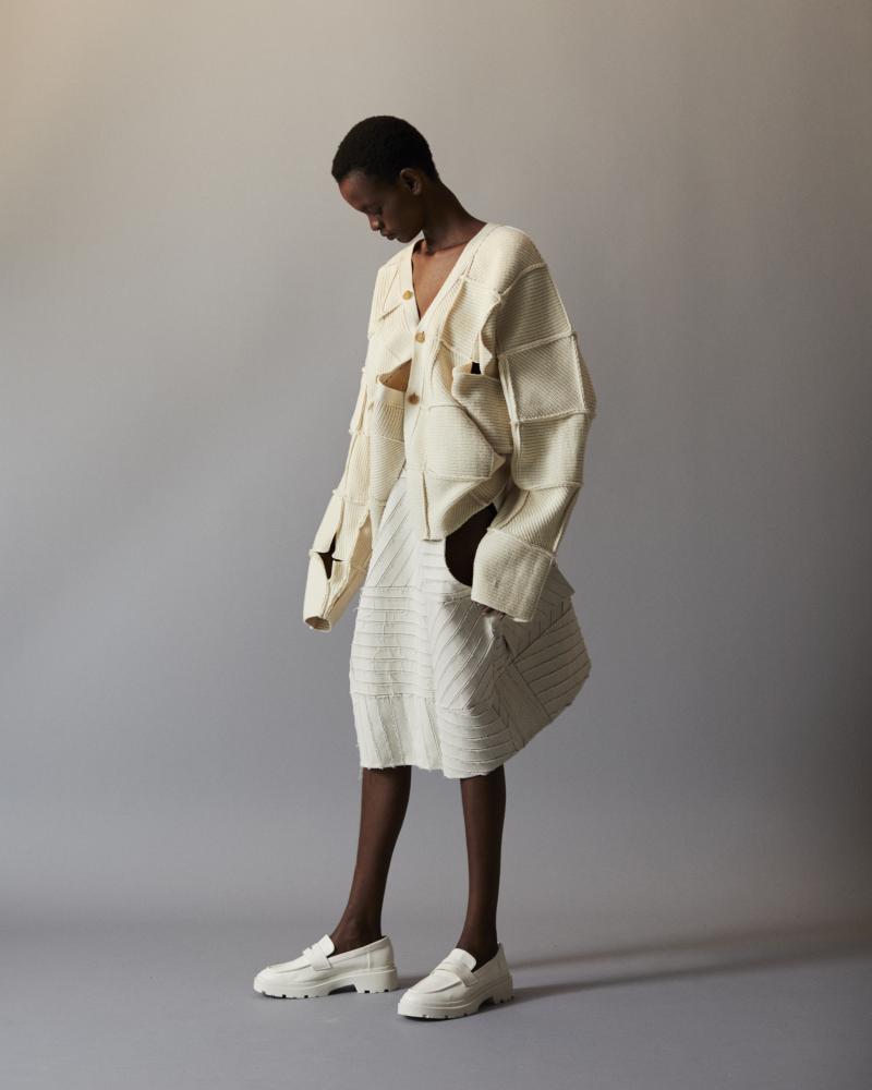 YOKE 衼24SS PATCHWORK RIB BUTTONED CARDIGAN(YK24SS0683S)ECRU1223()ȯ! 