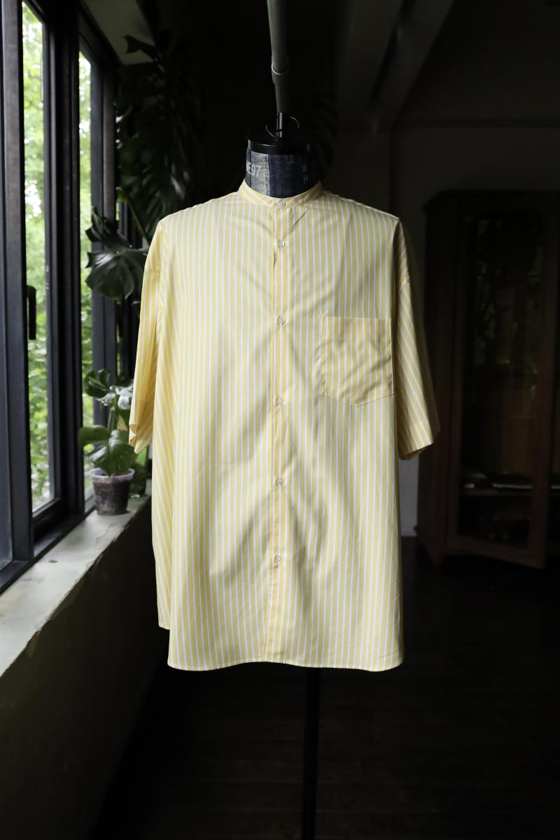 Graphpaper եڡѡ24SS  SIDOGRAS S/S Oversized Band Collar Shirt(GM242-50005)YELLOW ST