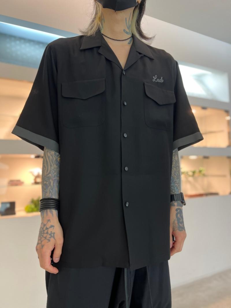 LAD MUSICIAN / TENCEL BROAD POCKET BIG OPEN COLLAR SHORT SLEEVE SHIRT