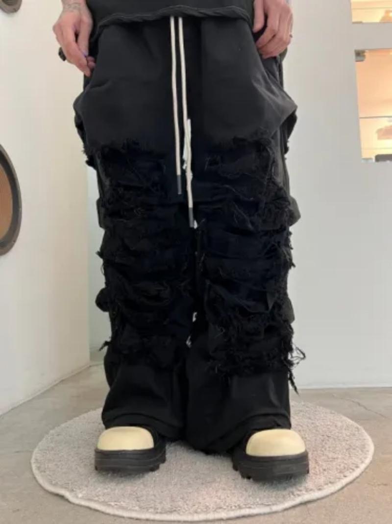 A.F ARTEFACT / Damage Denim Tuck Wide Pants 