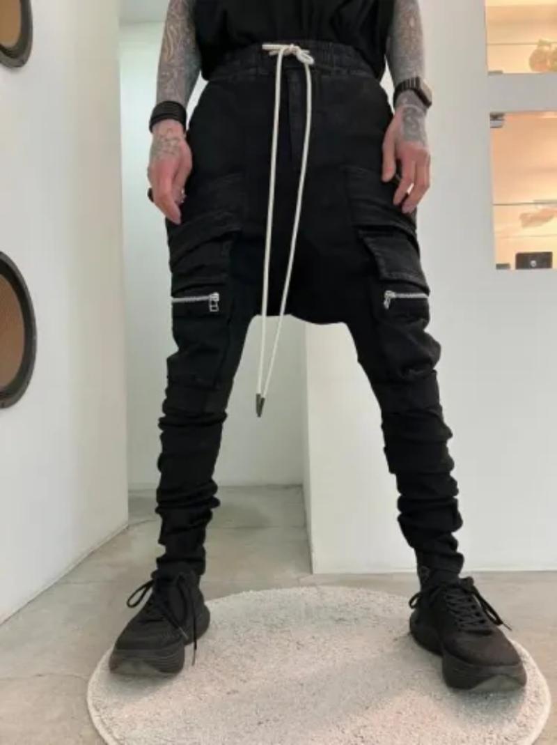 A.F ARTEFACT / Stretch Denim Coating Belt Cargo Sarouel Skinny 