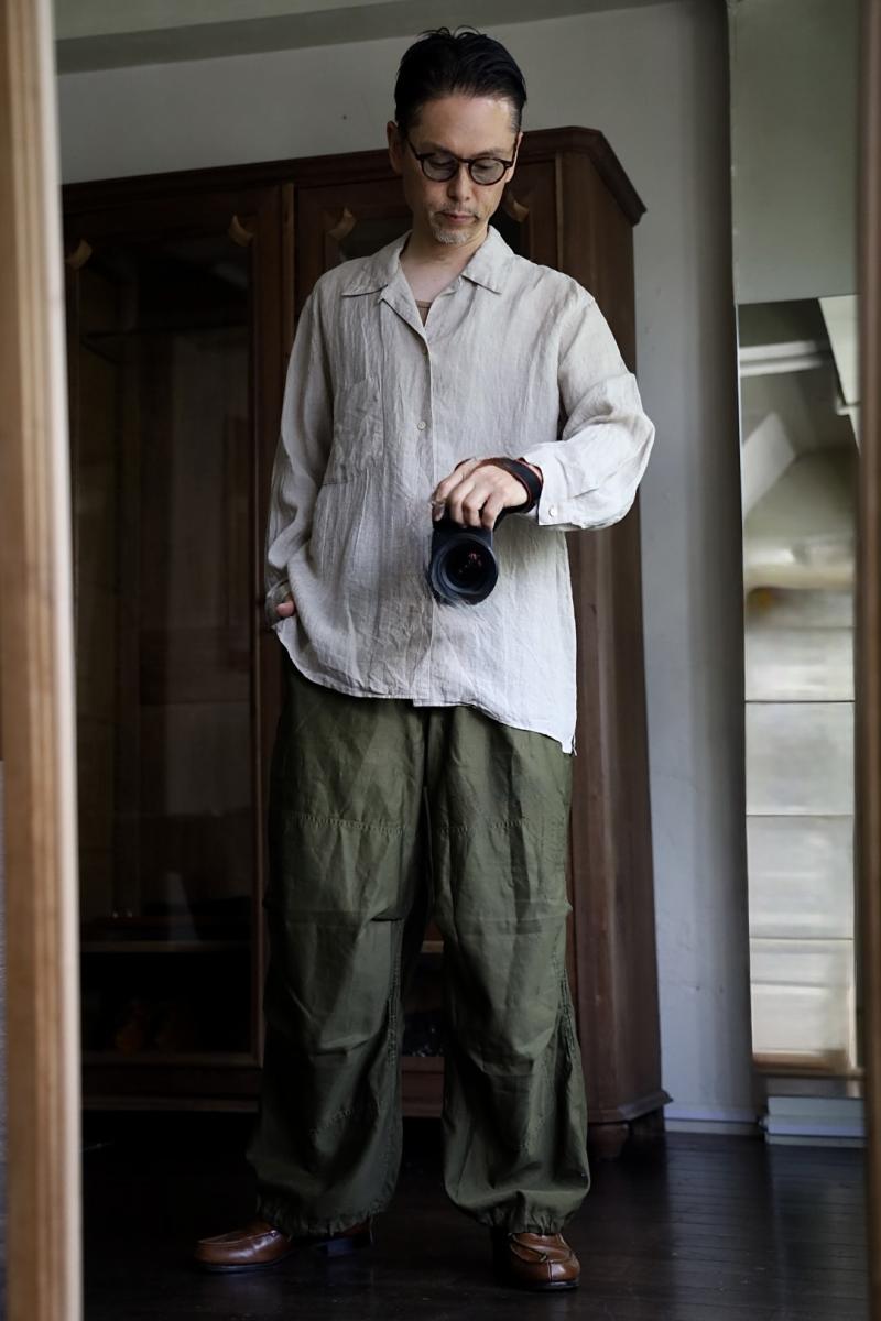 blurhms 25FW Linen Open-collar Shirt L/S(BHS25F020)natural