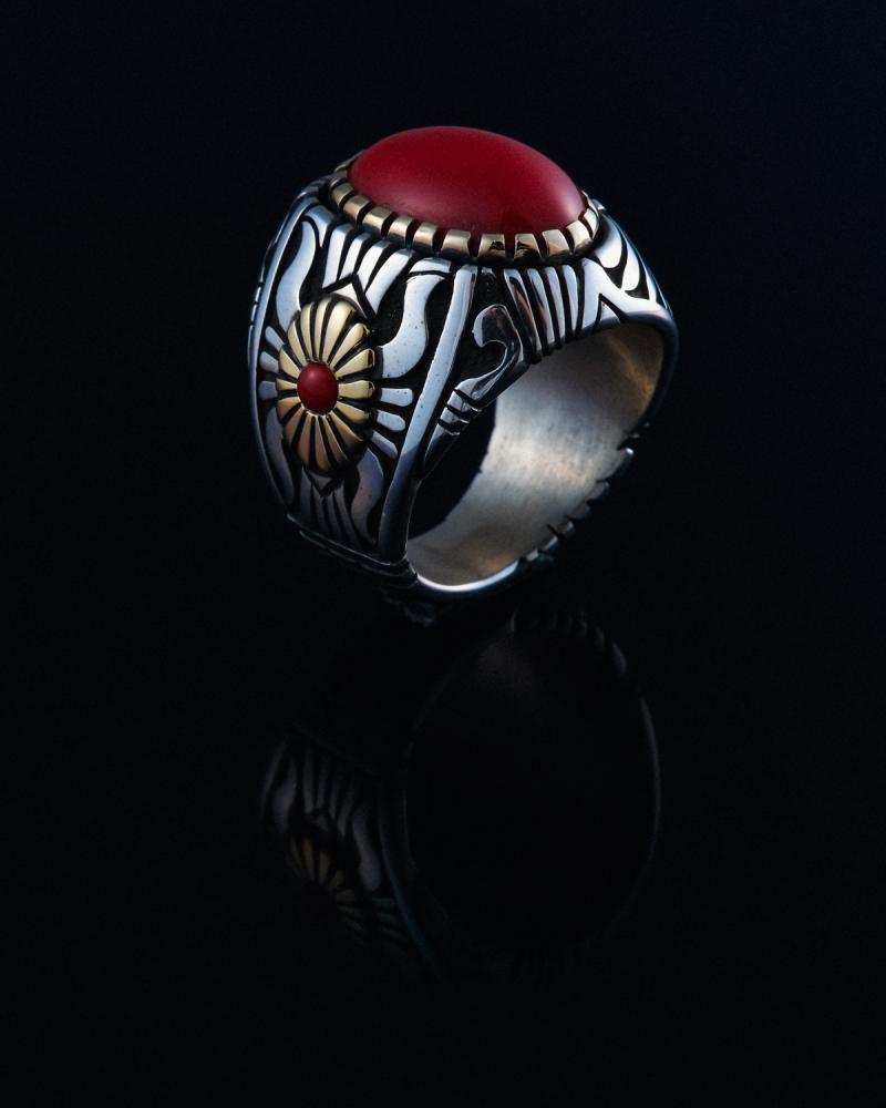 Marco Begaye:Blood Coral Ring