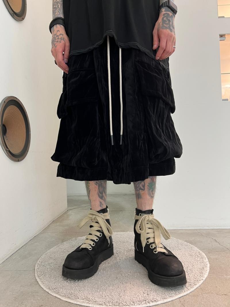 A.F ARTEFACT / Washer Velour Wrap Skirt Pants 
