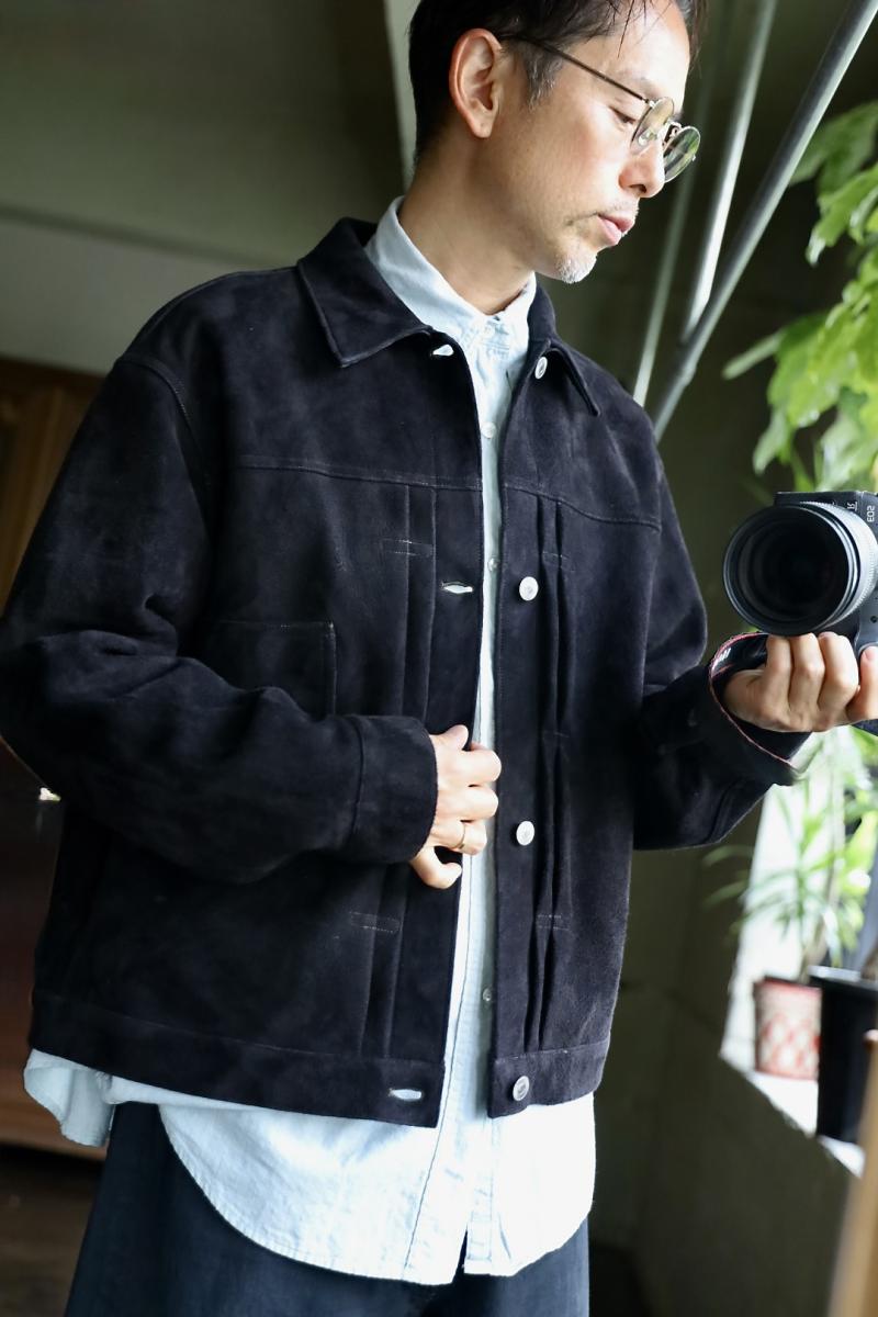 A.PRESSE ץå 2025 STYLE2 Suede Leather 1st Type Jacket(25AAP-01-10)BLACK 