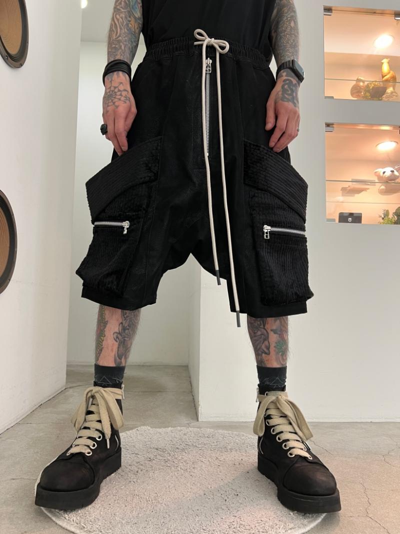A.F ARTEFACT / Synthetic Leather Belt Cargo Shorts 
