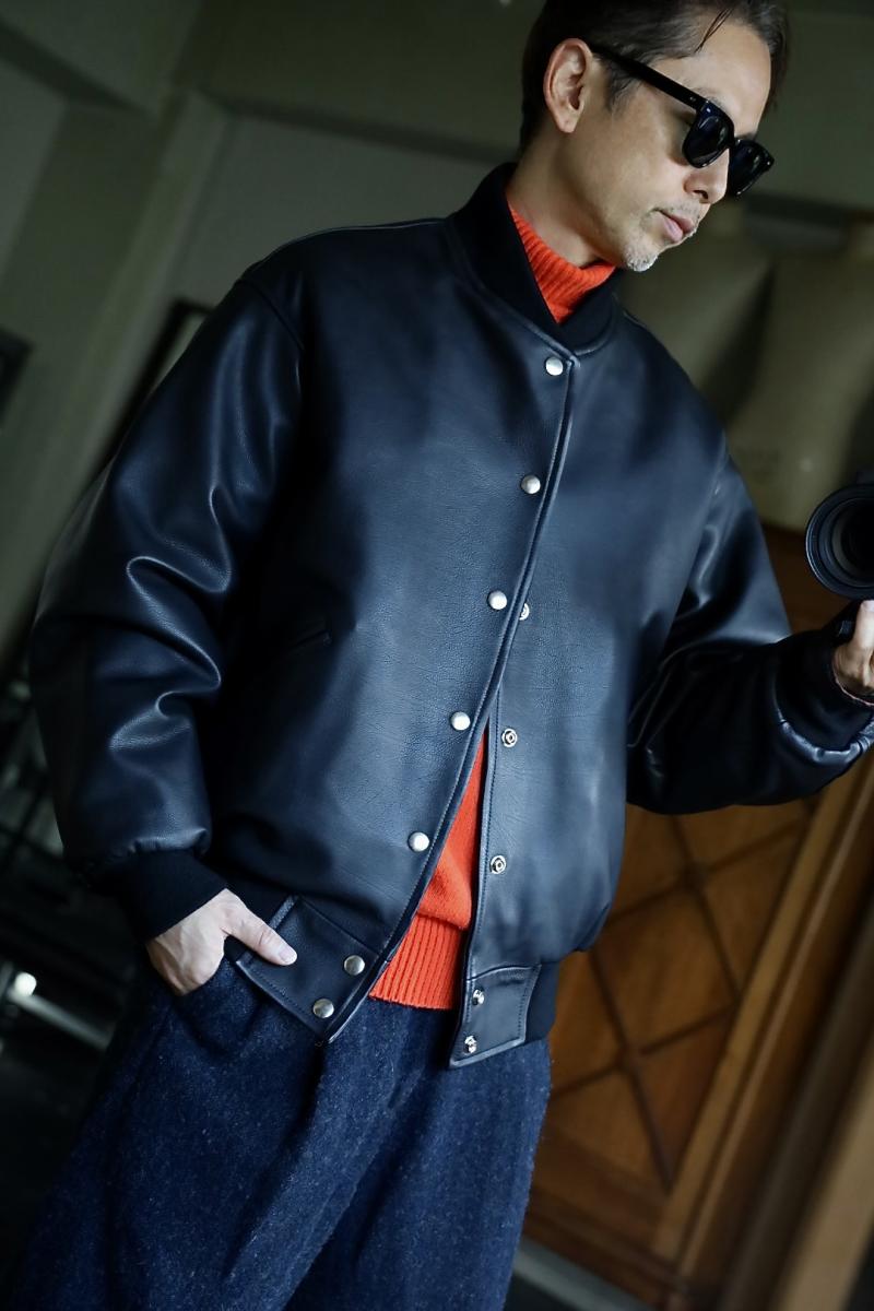 A.PRESSE ץå 2025 STYLE2 Leather Award Jacket(25AAP-01-04)D.NAVY1011()ȯ! 