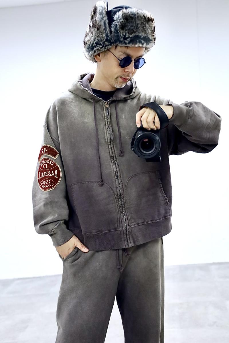 BOW WOW 25FWバウワウ BASEBALL CHAMPION ZIP HOODIE AGED(BW252-BCZH) AGED BROWN★10月25日(土)発売!