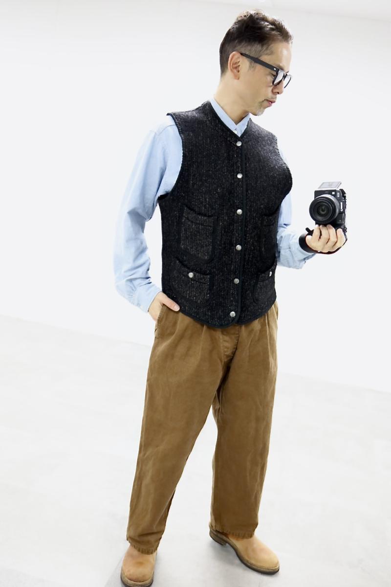 BOW WOW 25FWХ復 ٥B CLOTH VEST AGED(BW252-BCV) AGED MIXED BLACK