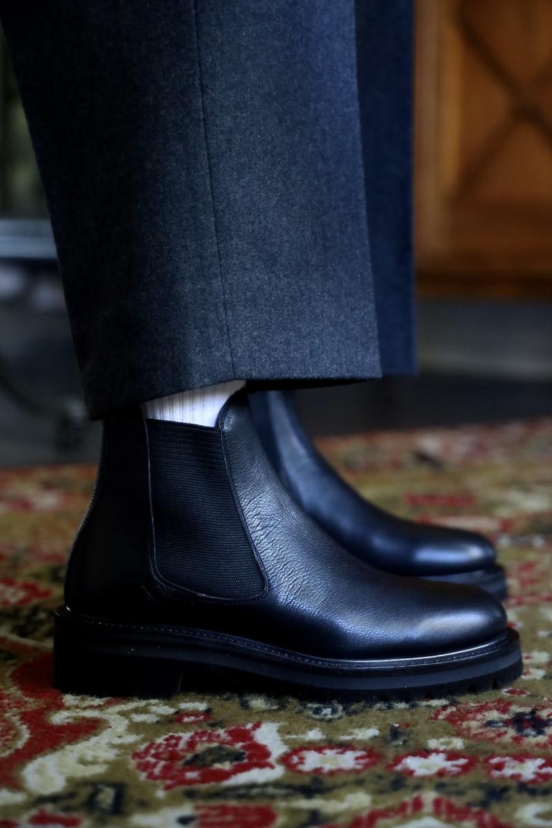 FOOTWORKSեåȥ ɥ֡ Side Gore Boots in Grain Leather(F03-0001_M)BLACKȯ!