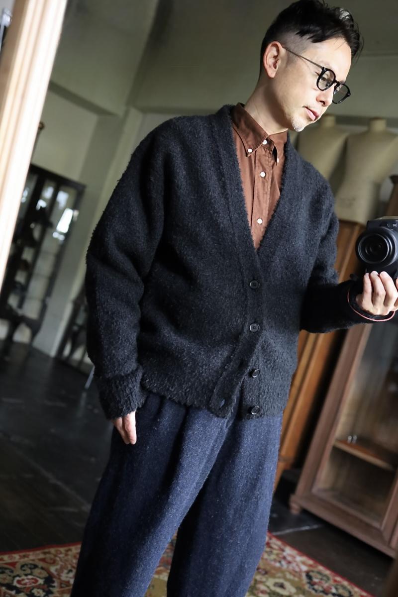 A.PRESSE アプレッセ 2025 STYLE2 Cashmere Mole Yarn Cardigan(25AAP-03-19)CHARCOAL
