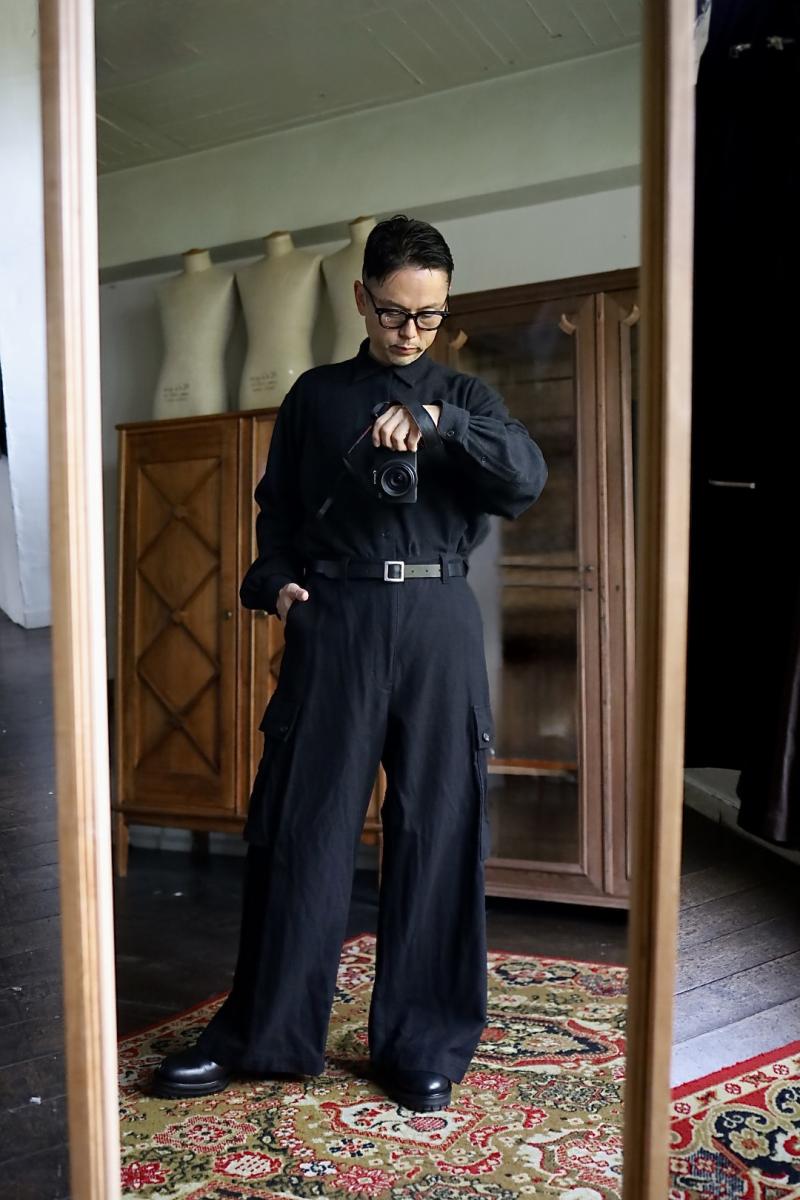 COMME des GARCONS HOMME コムデギャルソンオム25FW 綿ウールアーミーサージパンツ(HP-P036-051)BLACK