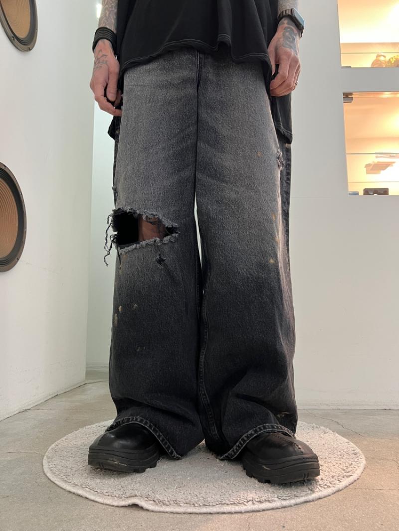 VICTIM��HAGUN / TORN PIPE DENIM PANTS����