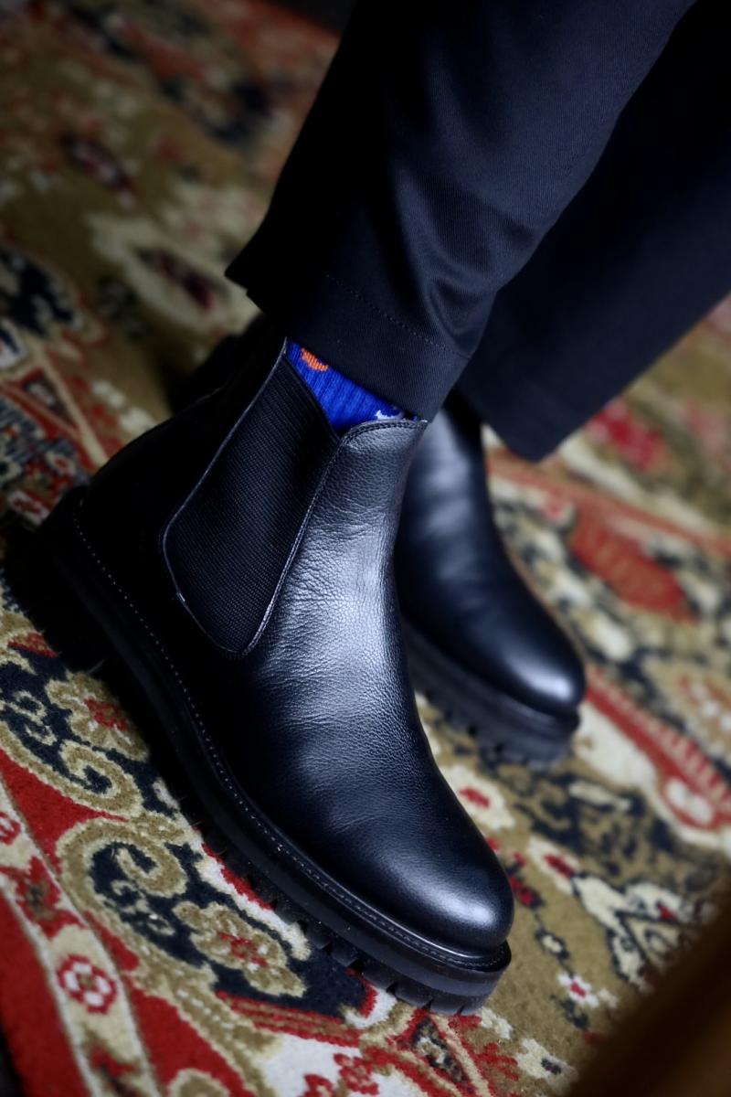 FOOTWORKSեåȥ ɥ֡ Side Gore Boots in Grain Leather(F03-0001_M)BLACKȯ! 