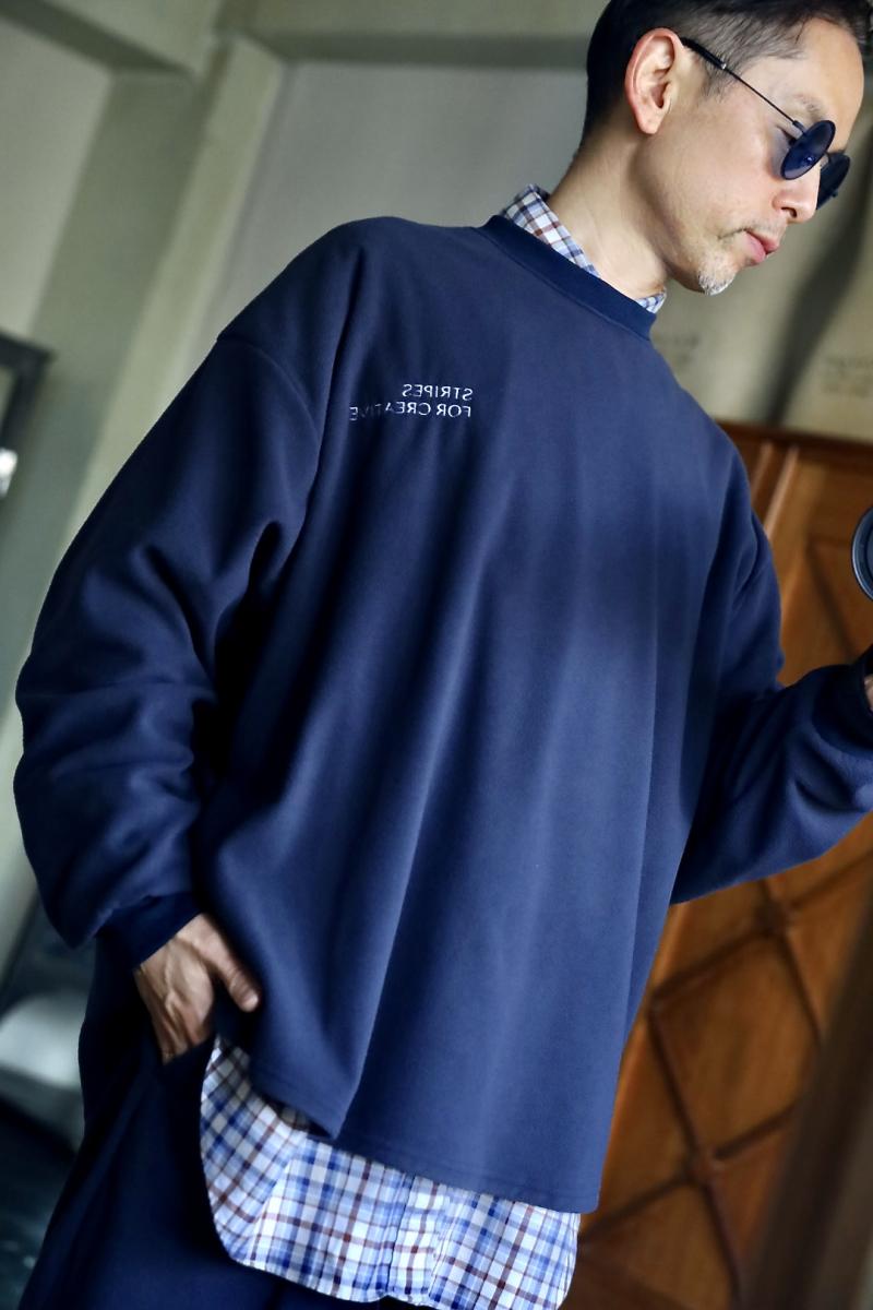 S.F.C 25FW SPOT �������ե��� FLEECE SUPER BIG LS ROUND TEE(SFCFW25CS01SP)Navy��12��20��(��)ȯ��! 