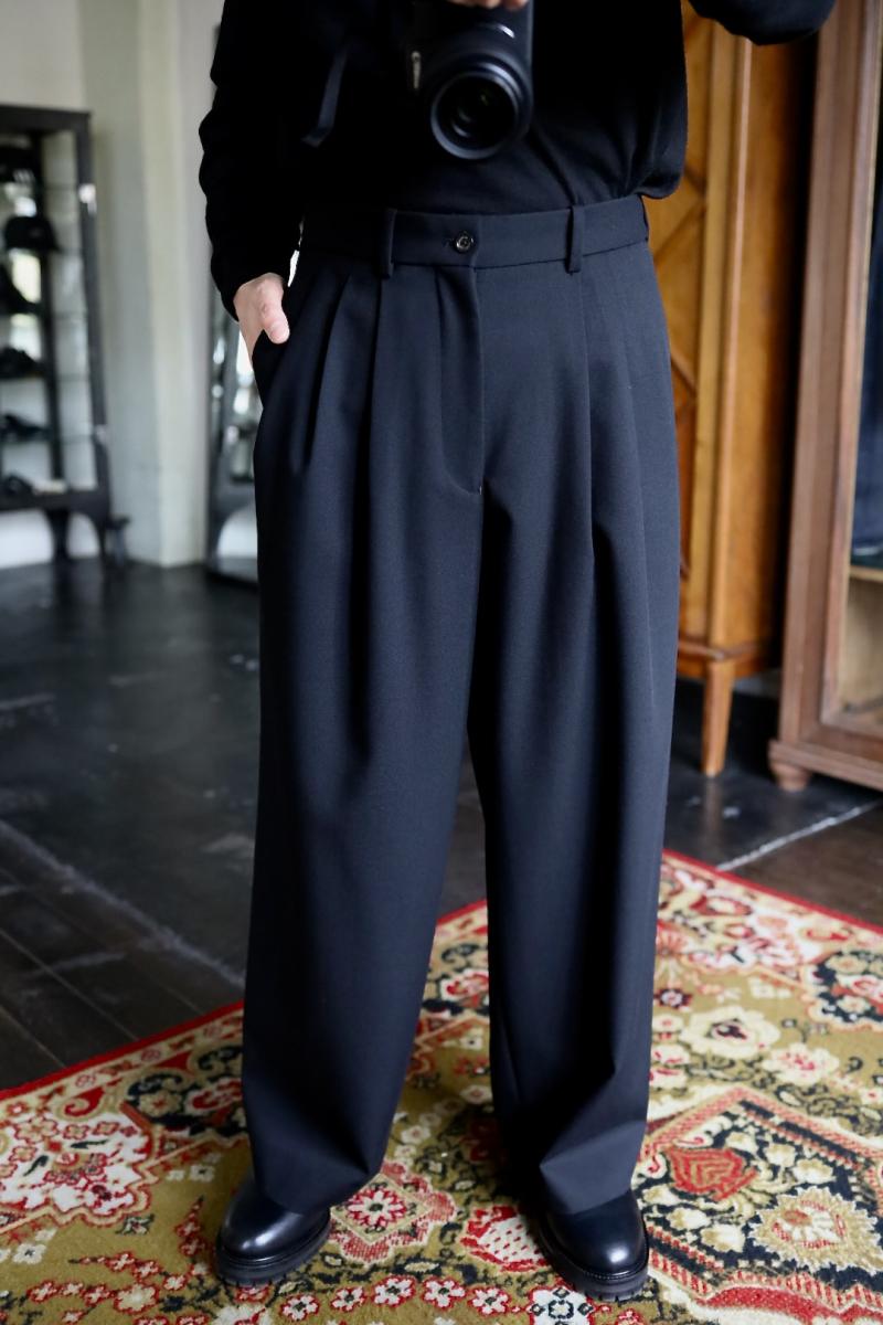 MARKAWARE �ޡ��������� Organic Wool Survival Cloth® Triple Pleated Wide Trousers(A25C06PT02C)BLACK������ȯ��! 