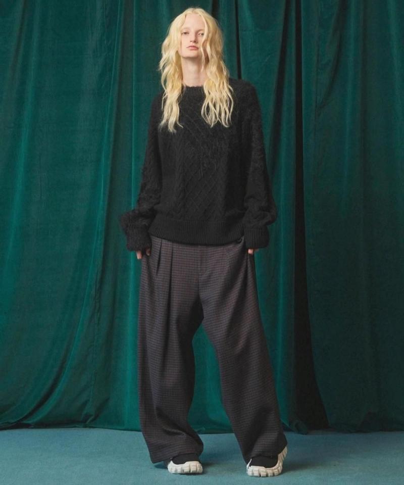 ��SALE20%OFF��13,040��(���16,300��) MAISON SPECIAL �᥾�󥹥ڥ���� Cable Shaggy Mix Prime-Over Crew Neck Knit