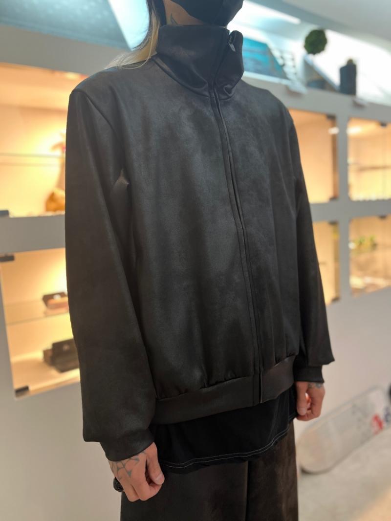 LAD MUSICIAN 26 SS ��������🚩STRETCH FAUX LEATHER JERSEY TRACK JACKET ����