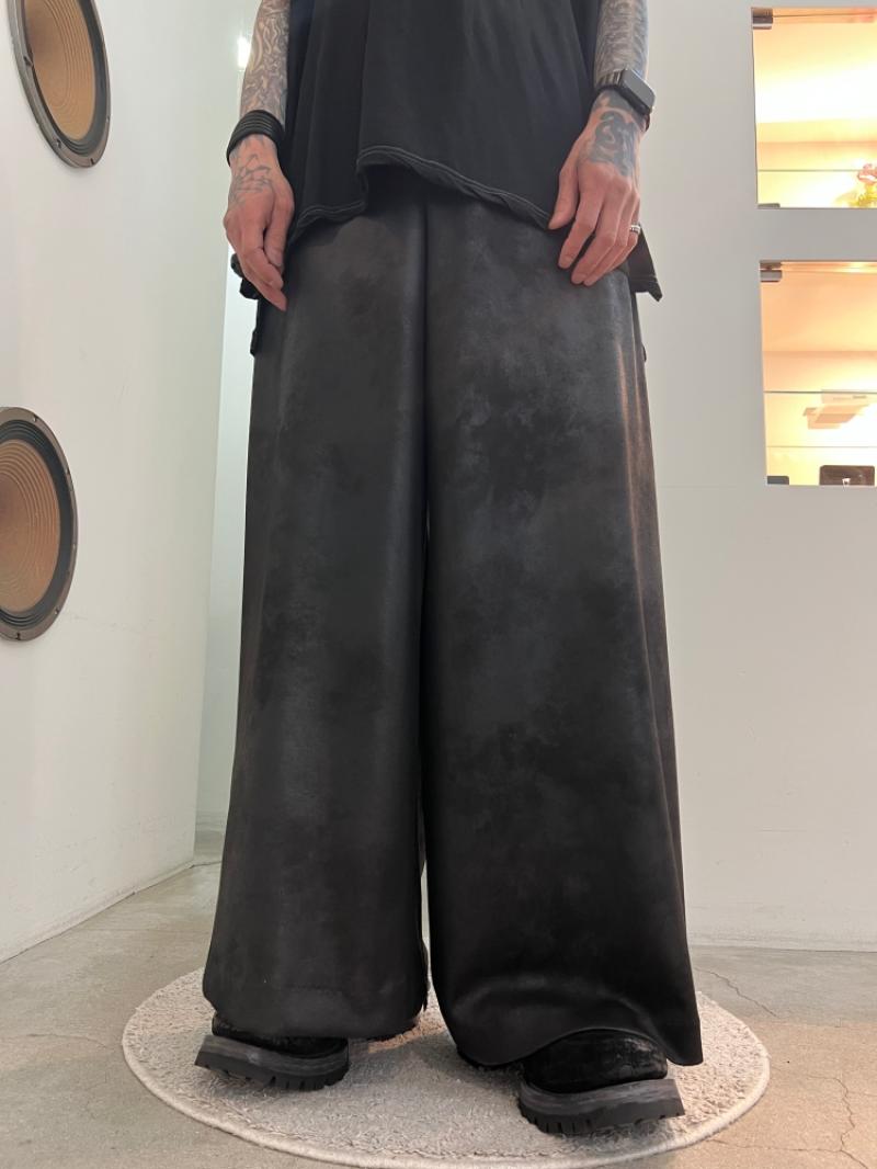 LAD MUSICIAN 26 SS ��������🚩STRETCH FAUX LEATHER JERSEY WIDE PANTS ����