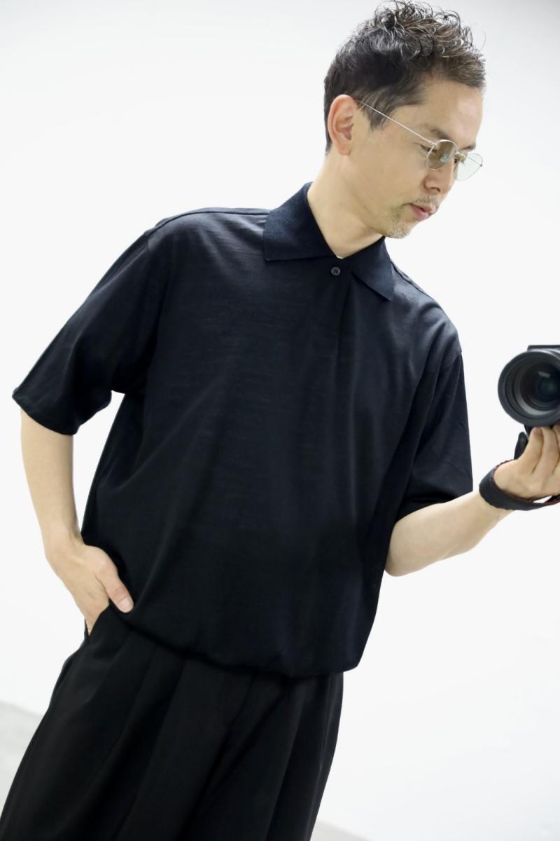 marka マーカ 26SS ワンボタンポロTシャツ ONE BUTTON POLO TEE S/S(M26A12CS01B)BLACK☆新作発売!