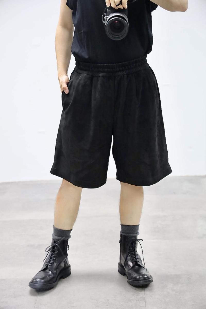 Graphpaper ����եڡ��ѡ�26SS Cow Nubuck Leather Wide Shorts(GM261-40408)BLACK��2��28��(��)ȯ��! 
