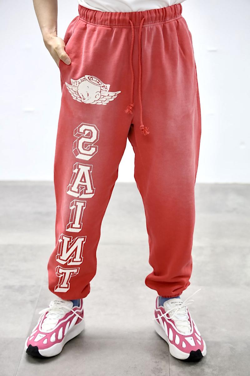 ©SAINT M�ߡߡߡߡߡ� ����ȥޥ����� 26SS BABY MICHAEL SWT PANTS(SM-MK8-0000-065)RED��3��7��(��)ȯ��! 