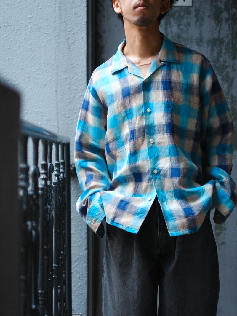 ��MOJITO:ABSHINTH SHIRT_linen plaid��
