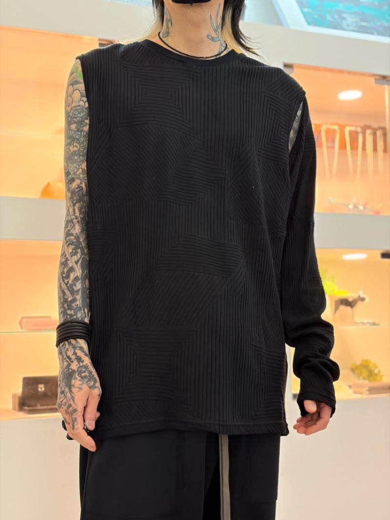 A.F ARTEFACT / Deformed Stripe Pattern Shiva Long Sleeve ����