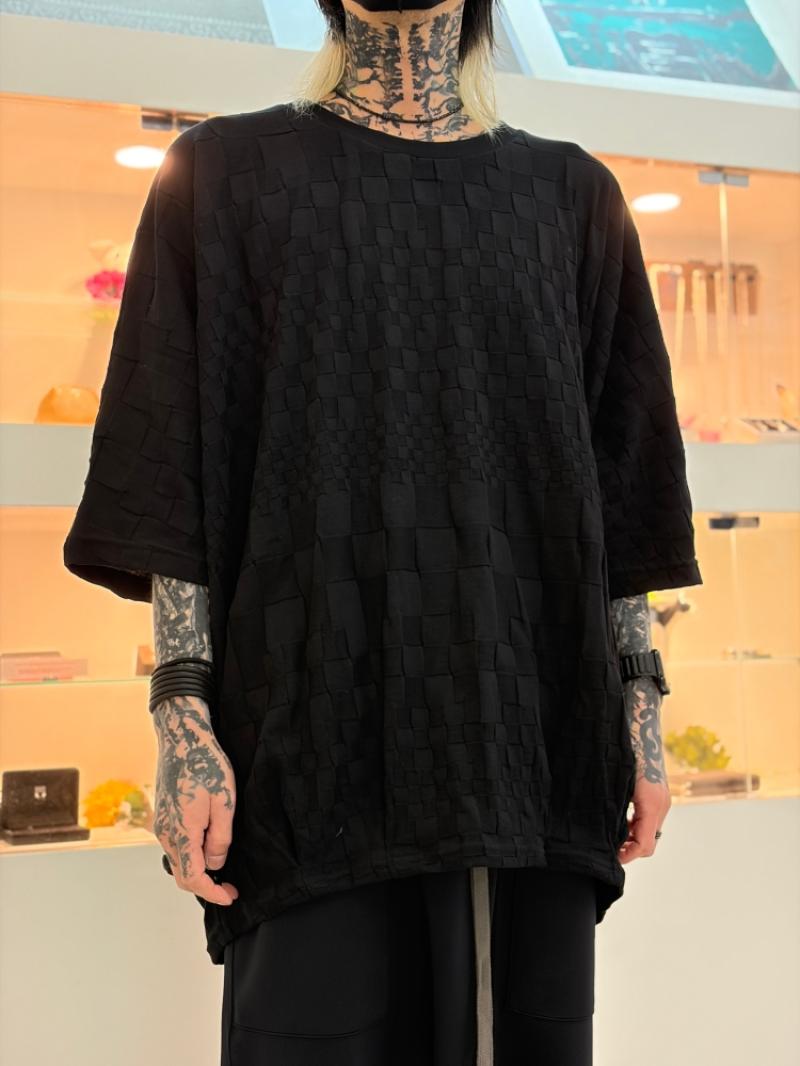 A.F ARTEFACT / Gradient Plaid Pattern Dolman Tee ����