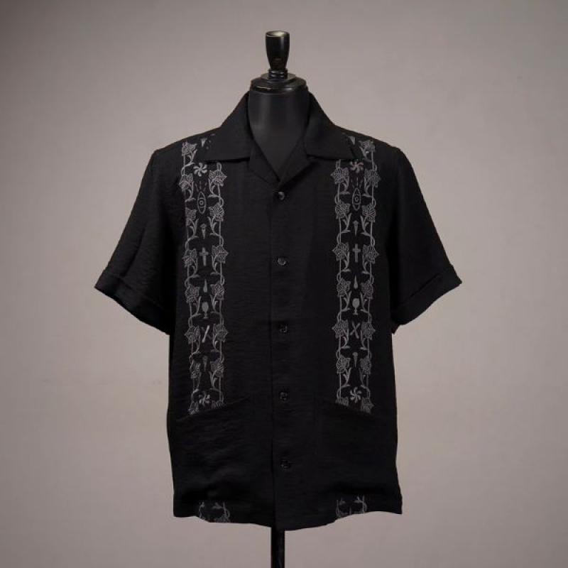 GANGSTERVILLE(����󥰥�����������)����memento mori-S/S GUAYABERA SHIRTS��������