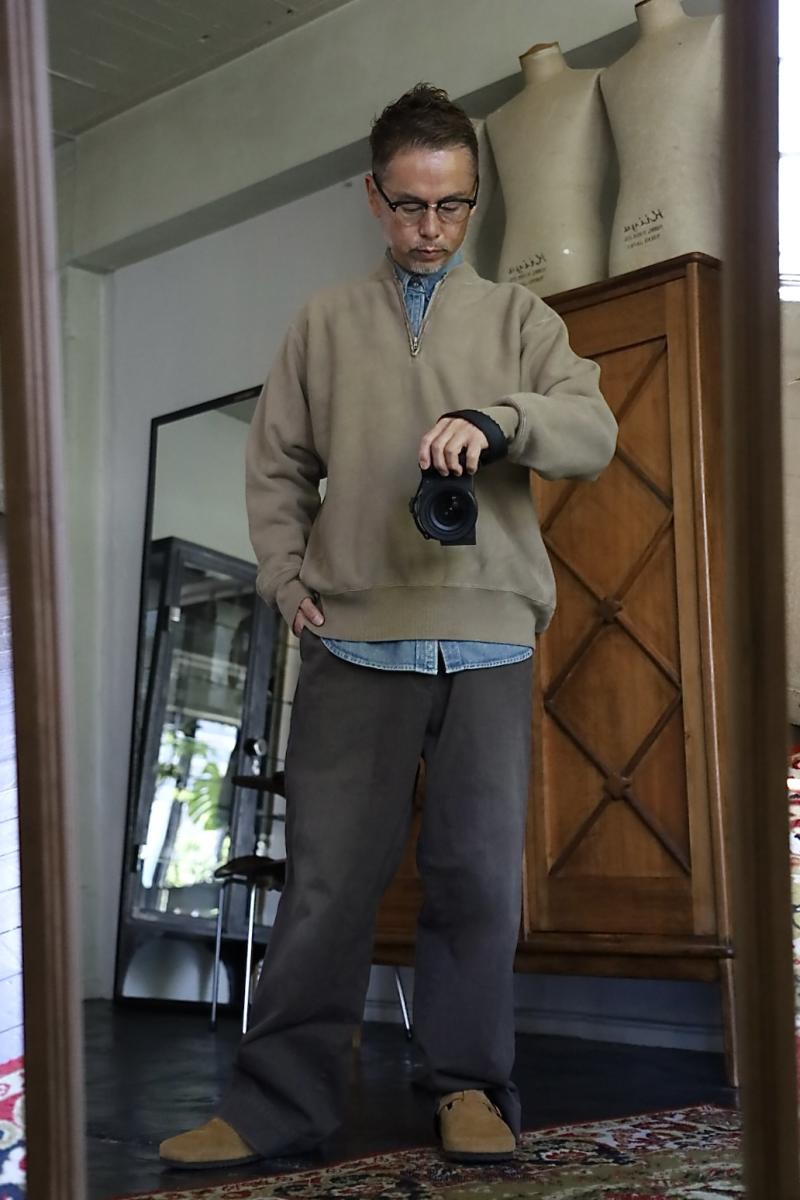 A.PRESSE ���ץ�å� 2026 STYLE2 Vintage Half Zip Rib Collar Sweatshirt(26AAP-05-11)MOCHA