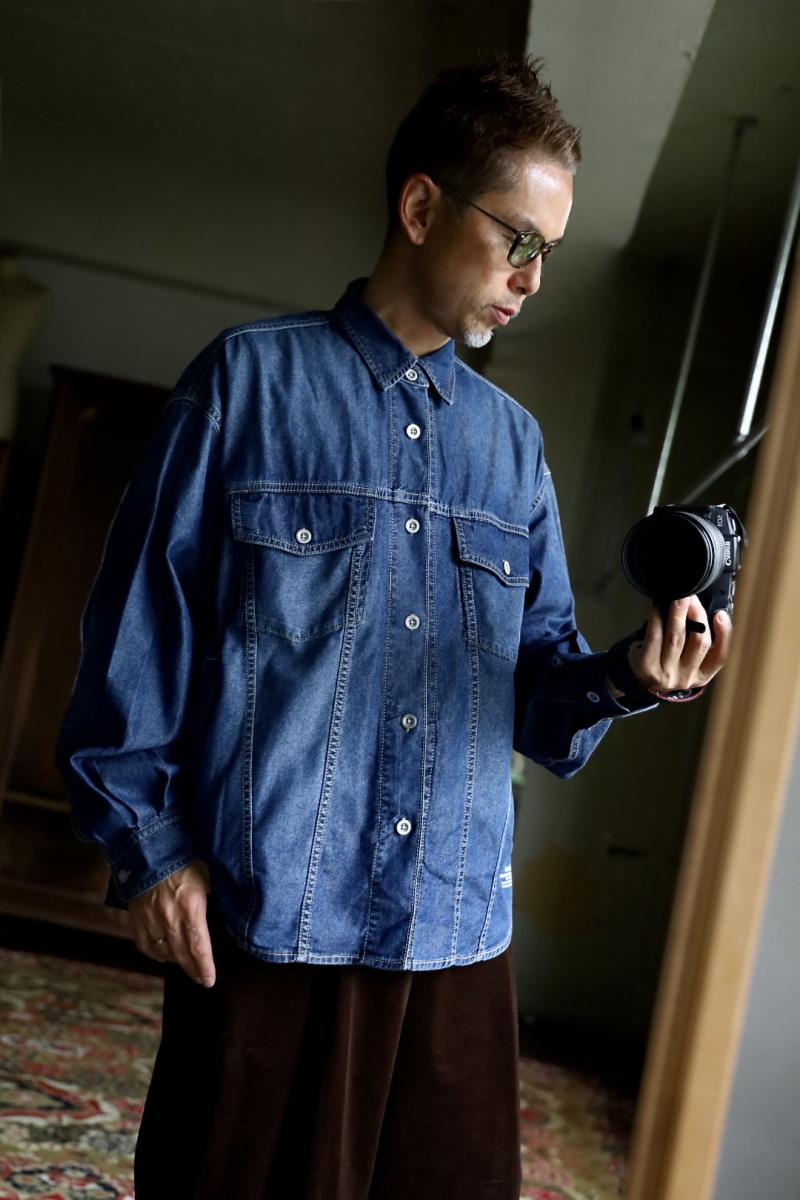 FreshService �ե�å��奵���ӥ� 26AW N/C TECH DENIM TRUCKER SHIRT(FSC263-50043)DARK WASH 