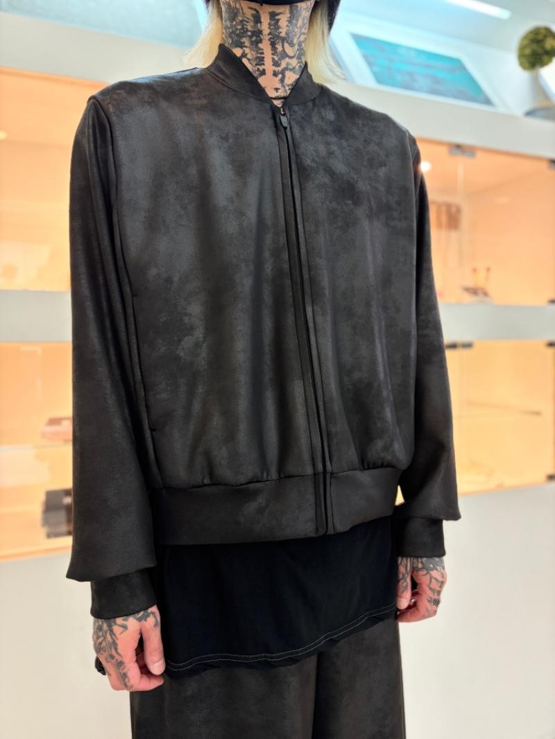 LAD MUSICIAN / STRETCH FAUX LEATHER JERSEY BLOUSON ����