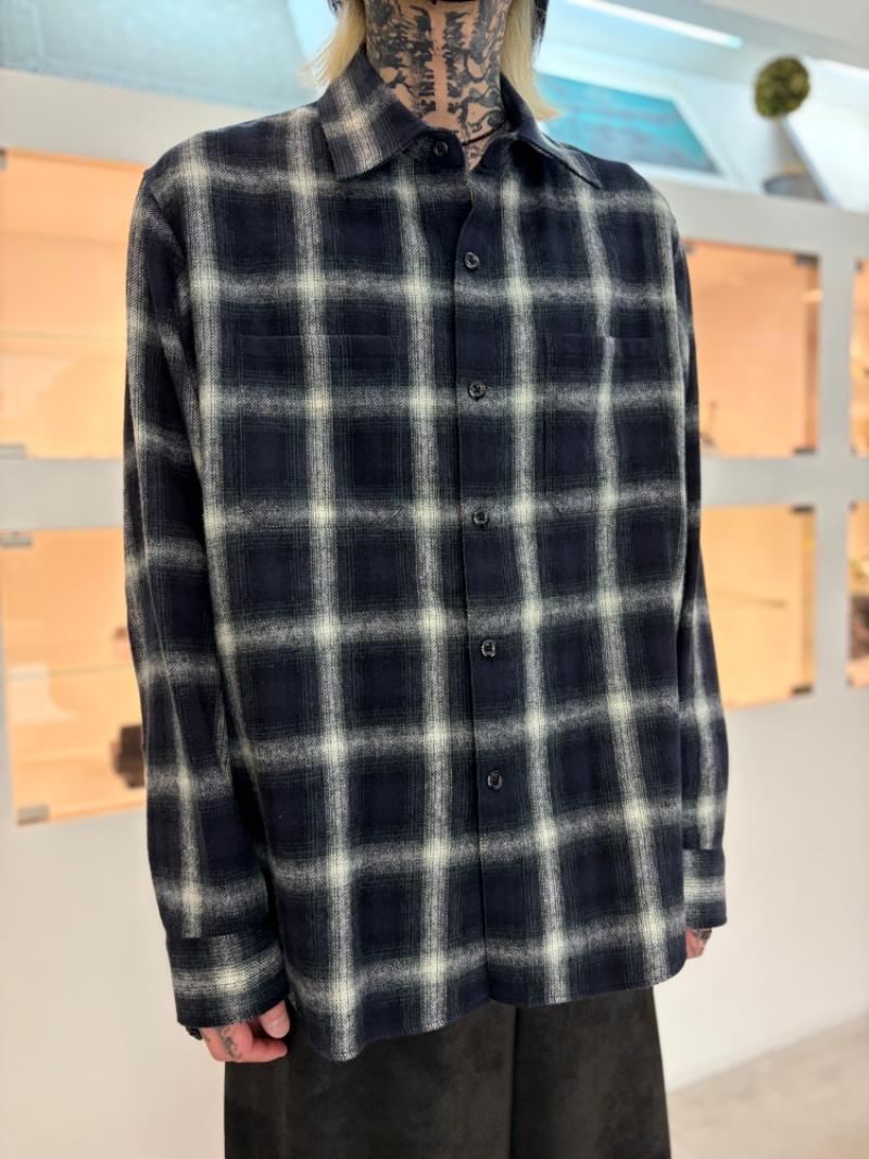 LAD MUSICIAN / COTTON FLANNEL OMBRE CHECK COMFORT SHIRT ����