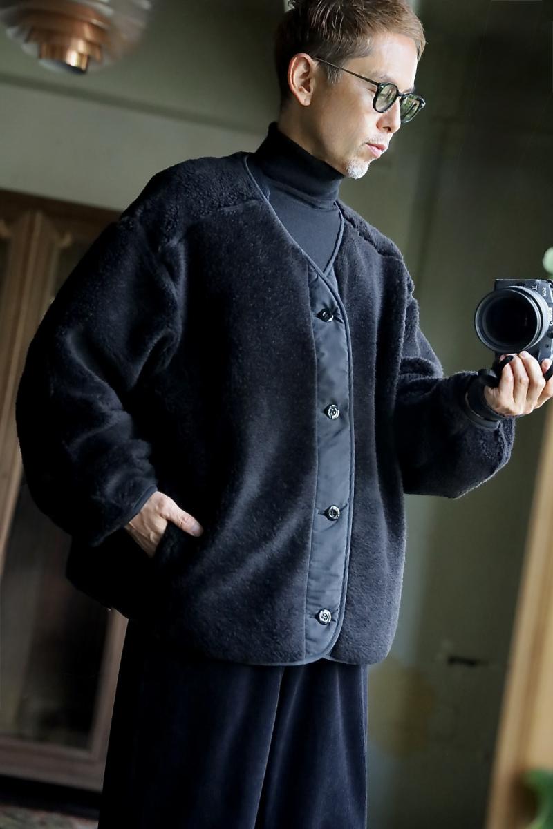 Graphpaper ����եڡ��ѡ� Wool Boa Liner Blouson(GU263-30341)BLACK